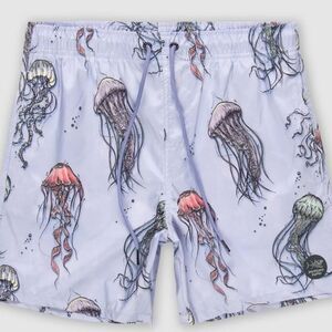 NWT Psycho Tuna Men’s Purple Tropical Jellyfish Print Swim Shorts - Size XL